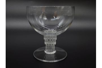 アンティーク　1950年代　ルネ・ラリック(R.LALIQUE)　バンブー(竹)　シンプルながらも洗練されたデザインに魅了されるグラス3客セット(ワイン、ゴブレット、コニャック、ブランデー、カクテル、クープ、シャンパン、シャンペン、ガラス)(R-074588)