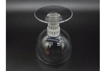 アンティーク　1950年代　ルネ・ラリック(R.LALIQUE)　バンブー(竹)　シンプルながらも洗練されたデザインに魅了されるグラス3客セット(ワイン、ゴブレット、コニャック、ブランデー、カクテル、クープ、シャンパン、シャンペン、ガラス)(R-074588)