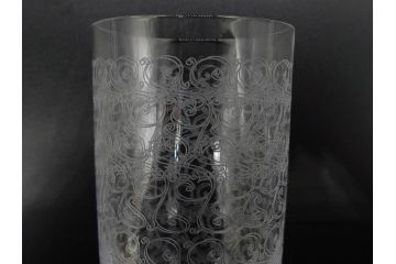 フランス　Baccarat　オールドバカラ　ローハン　タンブラー　緻密なデザインが施された上品な佇まいのハイボールグラス2客セット(バーウェア、フルレッドクリスタルガラス)(R-074592)