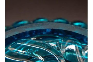 稀少!　フランス　Baccarat　オールドバカラ　ロザース(ROSACES)　ミュルティプル　キャンドルスタンド　燭台　常夜灯　澄んだブルーカラーと華やかな意匠が存在感を放つヴェイユーズ(DEPOSE刻印あり、フルレッドクリスタルガラス)(R-074594)