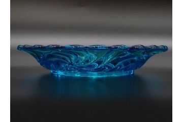 稀少!　フランス　Baccarat　オールドバカラ　ロザース(ROSACES)　ミュルティプル　キャンドルスタンド　燭台　常夜灯　澄んだブルーカラーと華やかな意匠が存在感を放つヴェイユーズ(DEPOSE刻印あり、フルレッドクリスタルガラス)(R-074594)