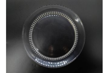 フランス　LALIQUE(ラリック)　バンブー(竹)　シンプルながらも上品な佇まいが魅力のプレート4枚セット(大・小)(皿、ガラス)(R-074596)