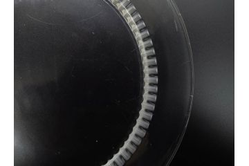 フランス　LALIQUE(ラリック)　バンブー(竹)　シンプルながらも上品な佇まいが魅力のプレート4枚セット(大・小)(皿、ガラス)(R-074596)