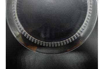 フランス　LALIQUE(ラリック)　バンブー(竹)　シンプルながらも上品な佇まいが魅力のプレート4枚セット(大・小)(皿、ガラス)(R-074596)