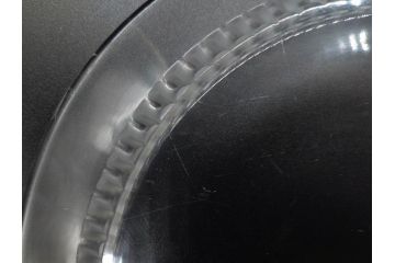 フランス　LALIQUE(ラリック)　バンブー(竹)　シンプルながらも上品な佇まいが魅力のプレート4枚セット(大・小)(皿、ガラス)(R-074596)