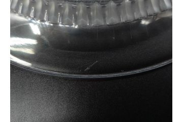 フランス　LALIQUE(ラリック)　バンブー(竹)　シンプルながらも上品な佇まいが魅力のプレート4枚セット(大・小)(皿、ガラス)(R-074596)