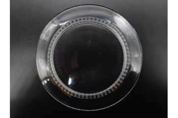 フランス　LALIQUE(ラリック)　バンブー(竹)　シンプルながらも上品な佇まいが魅力のプレート4枚セット(大・小)(皿、ガラス)(R-074596)