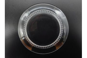 フランス　LALIQUE(ラリック)　バンブー(竹)　シンプルながらも上品な佇まいが魅力のプレート4枚セット(大・小)(皿、ガラス)(R-074596)
