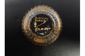 フランス　ドーム兄弟　ドームナンシー(Daum nancy)　金彩　煌びやかなゴールドのデザインが高級感漂うポット&グラス&トレー7点セット(カラフ、トレイ、グラス5客、ガラス)(R-074598)