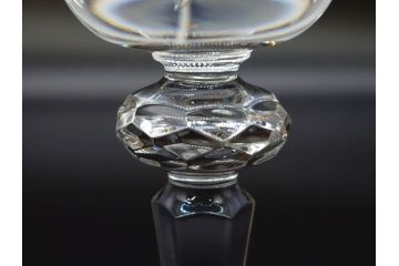 ドイツ　マイセン　Meissen　ブルーオニオン　クリスタル　M刻印　緻密なカットが美しいワイングラス6客セット(ガラス、MEISSENER BLEIKRISTALL)(R-074599)