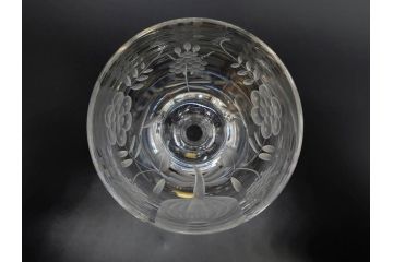 ドイツ　マイセン　Meissen　ブルーオニオン　クリスタル　M刻印　緻密なカットが美しいワイングラス6客セット(ガラス、MEISSENER BLEIKRISTALL)(R-074599)
