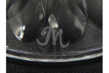 ドイツ　マイセン　Meissen　ブルーオニオン　クリスタル　M刻印　緻密なカットが美しいワイングラス6客セット(ガラス、MEISSENER BLEIKRISTALL)(R-074599)