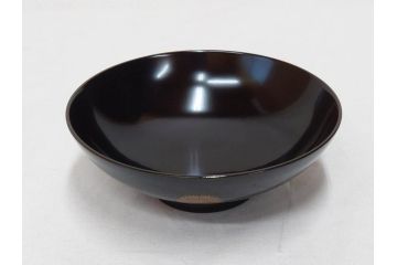 輪島塗　花寄　約14cm　4.6寸　丁寧に描かれた蒔絵が上品な雰囲気を高める吸物椀10客セット(お椀、漆器、和食器、黒漆、共箱付き、四寸六分)(R-074600)