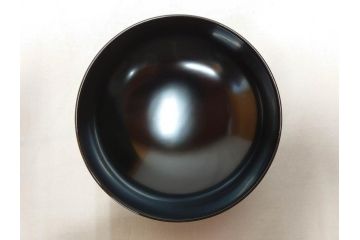 輪島塗　花寄　約14cm　4.6寸　丁寧に描かれた蒔絵が上品な雰囲気を高める吸物椀10客セット(お椀、漆器、和食器、黒漆、共箱付き、四寸六分)(R-074600)