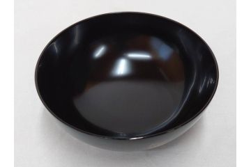 輪島塗　花寄　約14cm　4.6寸　丁寧に描かれた蒔絵が上品な雰囲気を高める吸物椀10客セット(お椀、漆器、和食器、黒漆、共箱付き、四寸六分)(R-074600)