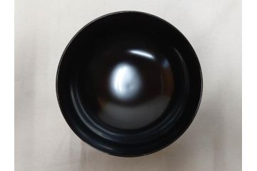 輪島塗　花寄　約14cm　4.6寸　丁寧に描かれた蒔絵が上品な雰囲気を高める吸物椀10客セット(お椀、漆器、和食器、黒漆、共箱付き、四寸六分)(R-074600)
