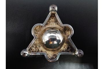 1874年頃　銀細工師　チャールズ・フォックス　Charles Fox　スターリングシルバー　ソルトディッシュ&スプーン4個セット(塩入れ、箱入り、スプーン付き、SV925、STERLING SILVER)(R-074601)