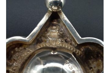 1874年頃　銀細工師　チャールズ・フォックス　Charles Fox　スターリングシルバー　ソルトディッシュ&スプーン4個セット(塩入れ、箱入り、スプーン付き、SV925、STERLING SILVER)(R-074601)