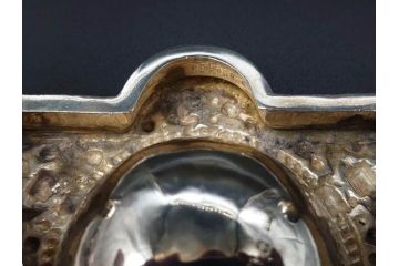 1874年頃　銀細工師　チャールズ・フォックス　Charles Fox　スターリングシルバー　ソルトディッシュ&スプーン4個セット(塩入れ、箱入り、スプーン付き、SV925、STERLING SILVER)(R-074601)