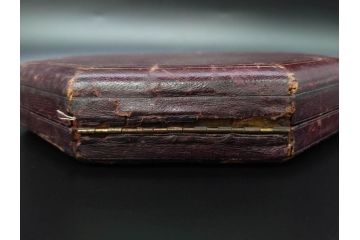 1874年頃　銀細工師　チャールズ・フォックス　Charles Fox　スターリングシルバー　ソルトディッシュ&スプーン4個セット(塩入れ、箱入り、スプーン付き、SV925、STERLING SILVER)(R-074601)