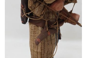 昭和レトロ　昭和30年代　アイヌ風俗土人形4体セット(民族工芸、置物、土産品、郷土玩具、民芸品、伝統工芸)(R-074602)