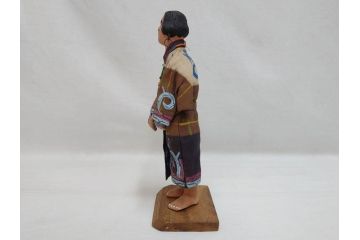 昭和レトロ　昭和30年代　アイヌ風俗土人形4体セット(民族工芸、置物、土産品、郷土玩具、民芸品、伝統工芸)(R-074602)