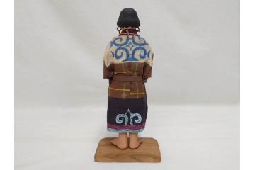 昭和レトロ　昭和30年代　アイヌ風俗土人形4体セット(民族工芸、置物、土産品、郷土玩具、民芸品、伝統工芸)(R-074602)