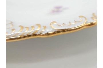 ドイツ　マイセン　Meissen　金彩　散らし小花　シェルエッジ　細やかな意匠に気品を感じるカップ&ソーサー(洋食器、C&S)(R-074603)