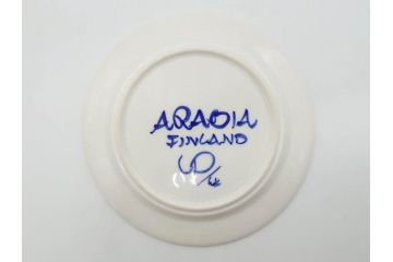 ARABIA FINLAND　Valencia (バレンシア)　Ulla Procope(ウラ・プロコッペ)　約17cm　一つ一つ丁寧に絵付けされた意匠が美しいプレート4枚セット(アラビア、フィンランド、北欧食器、洋食器、皿)(R-074604)