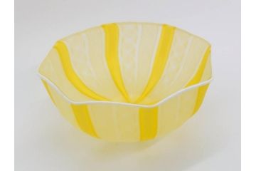 ガラス工芸家　藤田喬平　手吹　ヴェニス　鮮やかな色合いと洗練されたデザインが魅力の八角鉢(ベネチアン、ヴェネチアン、ボウル、深皿)(R-074607)