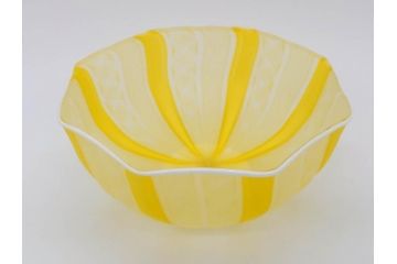 ガラス工芸家　藤田喬平　手吹　ヴェニス　鮮やかな色合いと洗練されたデザインが魅力の八角鉢(ベネチアン、ヴェネチアン、ボウル、深皿)(R-074607)