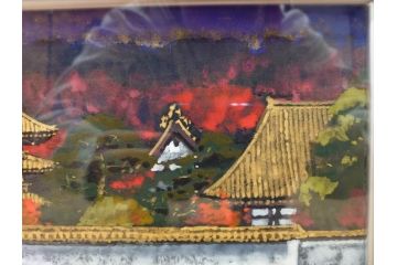 真作　画家　後藤純男　「秋映大和」(日本画、絵画、共シール、額装、箱付き)(R-074608)
