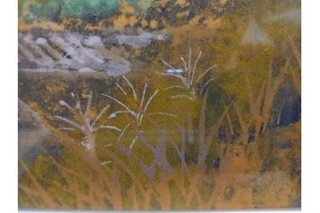 真作　画家　後藤純男　「秋映大和」(日本画、絵画、共シール、額装、箱付き)(R-074608)