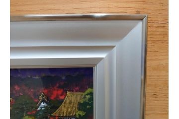 真作　画家　後藤純男　「秋映大和」(日本画、絵画、共シール、額装、箱付き)(R-074608)