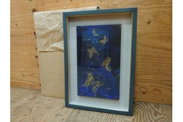 真作　現代日本画家　大竹寛子　「Psyche -gold butterfly- Vol.4」　M6(6号)(生命としての蝶、プシュケー、絵画、額装、共シール、箱付き)(R-074609)