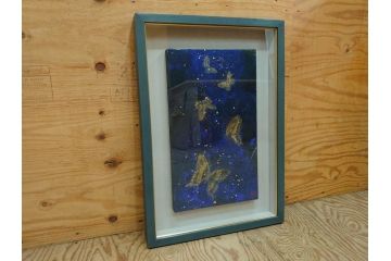 真作　現代日本画家　大竹寛子　「Psyche -gold butterfly- Vol.4」　M6(6号)(生命としての蝶、プシュケー、絵画、額装、共シール、箱付き)(R-074609)