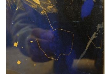 真作　現代日本画家　大竹寛子　「Psyche -gold butterfly- Vol.4」　M6(6号)(生命としての蝶、プシュケー、絵画、額装、共シール、箱付き)(R-074609)