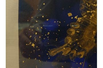 真作　現代日本画家　大竹寛子　「Psyche -gold butterfly- Vol.4」　M6(6号)(生命としての蝶、プシュケー、絵画、額装、共シール、箱付き)(R-074609)