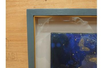 真作　現代日本画家　大竹寛子　「Psyche -gold butterfly- Vol.4」　M6(6号)(生命としての蝶、プシュケー、絵画、額装、共シール、箱付き)(R-074609)