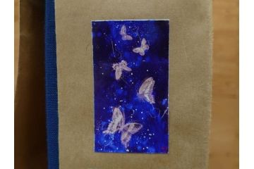 真作　現代日本画家　大竹寛子　「Psyche -gold butterfly- Vol.4」　M6(6号)(生命としての蝶、プシュケー、絵画、額装、共シール、箱付き)(R-074609)