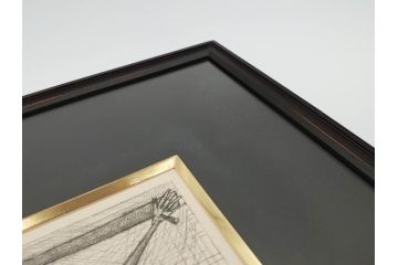 【真作】 ベルナール・ビュッフェ画伯　「マルドロールの詩」　オリジナル銅版画(ドライポイント)　1952年制作　限定125枚(LES CHANTS DE MALDOROR、ドゥ・ロートレアモン伯爵(COMTE DE LAUTREAMONT)著作、押画、額装)(R-074611)