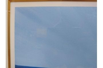 【真作】 加山雄三　サイン入り　4/100　リトグラフ(海、波、版画、額装、風景画)(R-074612)