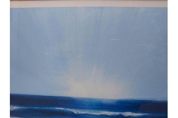 【真作】 加山雄三　サイン入り　4/100　リトグラフ(海、波、版画、額装、風景画)(R-074612)