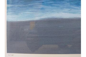 【真作】 加山雄三　サイン入り　4/100　リトグラフ(海、波、版画、額装、風景画)(R-074612)