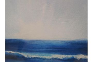 【真作】 加山雄三　サイン入り　4/100　リトグラフ(海、波、版画、額装、風景画)(R-074612)