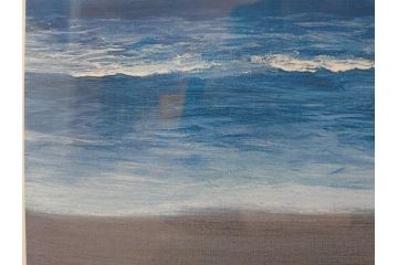 【真作】 加山雄三　サイン入り　4/100　リトグラフ(海、波、版画、額装、風景画)(R-074612)