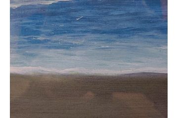 【真作】 加山雄三　サイン入り　4/100　リトグラフ(海、波、版画、額装、風景画)(R-074612)