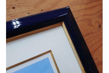 【真作】 加山雄三　サイン入り　4/100　リトグラフ(海、波、版画、額装、風景画)(R-074612)
