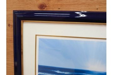 【真作】 加山雄三　サイン入り　4/100　リトグラフ(海、波、版画、額装、風景画)(R-074612)