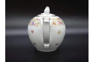 ドイツ　ドレスデン　シューマン ババリア　SCHUMANN BAVARIA　 金彩　フラワー　鮮やかな色合いと散りばめられた花たちが可愛らしいティーポット(洋食器)(R-074618)
